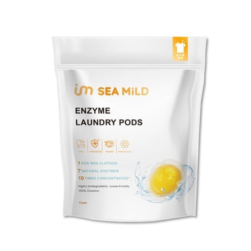 Sea Mild Antibacterial &amp; Anti-Mite Enzyme Laundry Pods【Lemon】 (8g x 50pc) /Pack