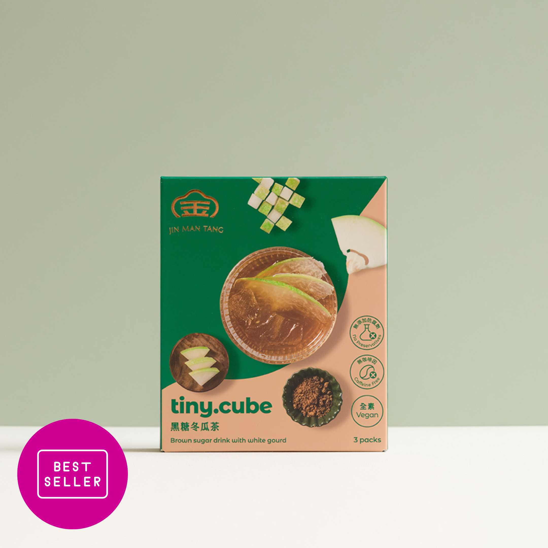 金滿堂【Tiny.Cube】黑糖冬瓜茶 (23g x 3包 粉裝) / 盒